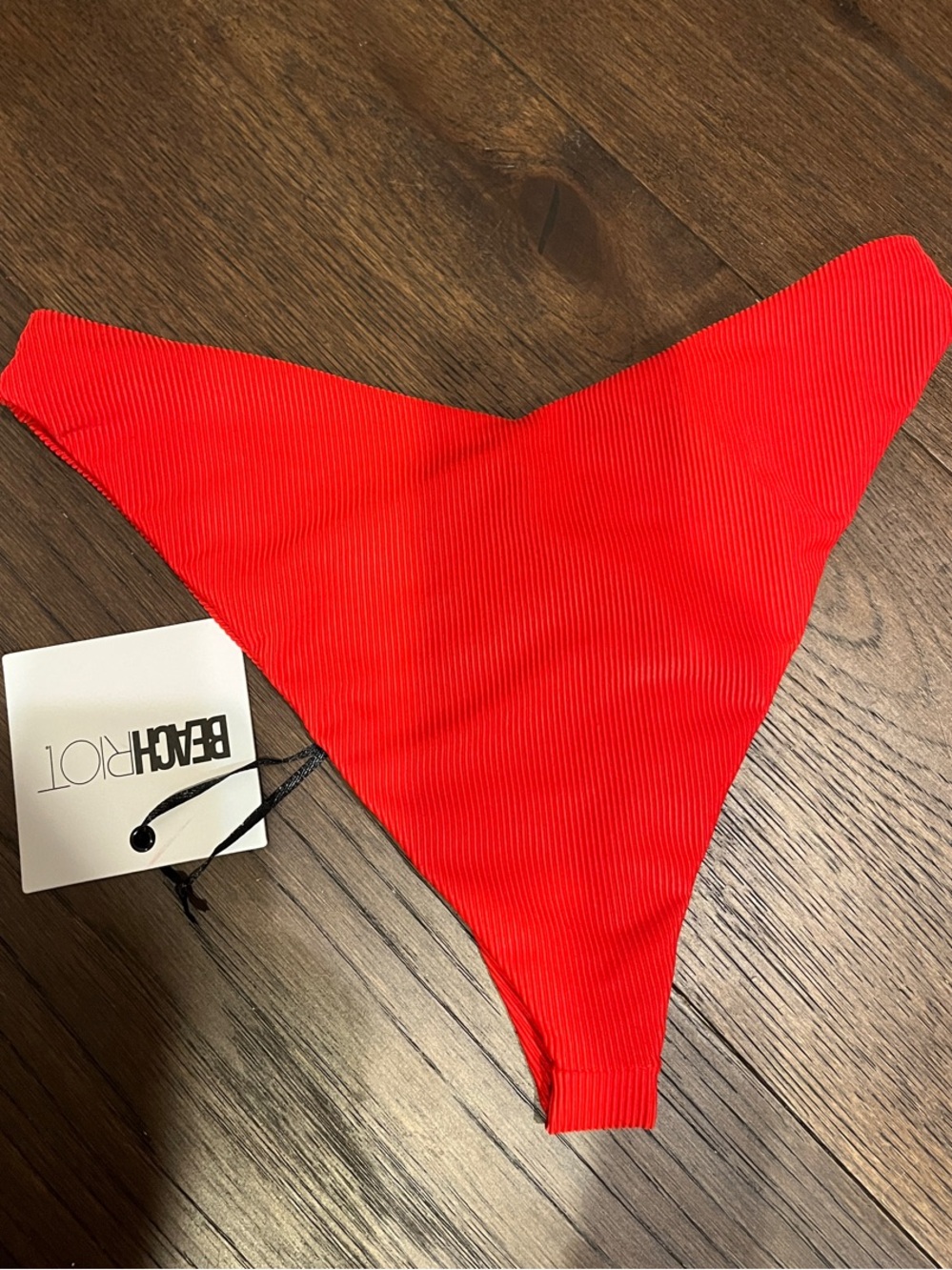 Beach Riot Red Ribbed High-Cut Bikini Bottom - Picture 2 of 3